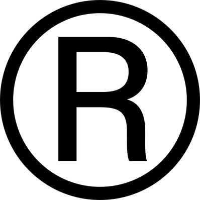 R circled for registered symbol icon